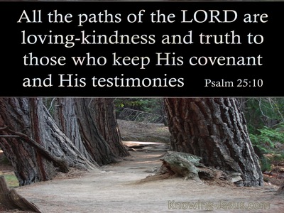 Psalm 25:10 All The Paths Of The Lord Are Loving:Kindness And Truth (brown)